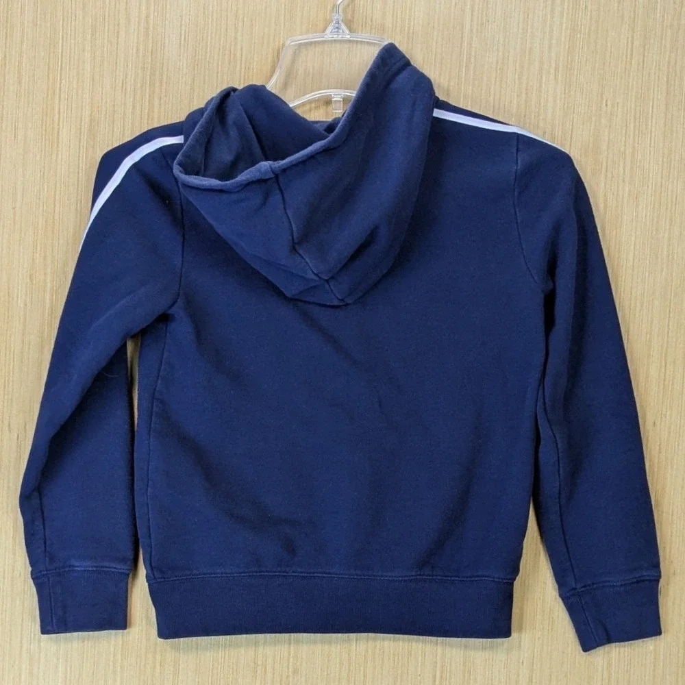 Polo Ralph Lauren Boys Navy Blue Side Stripe Full Zip Hoodie Girls Size M 8-10